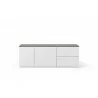 TemaHome Join 160L2 Wood Top With Sub-Base in Walnut & Pure White - Front - TemaHome Join 160L2 Wood Top With Sub-Base in Walnut & Pure White - Front