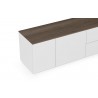 TemaHome Join 160L2 Wood Top With Sub-Base in Walnut & Pure White - Top Angled