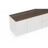 TemaHome Join 160L2 Wood Top With Sub-Base in Walnut & Pure White - Top Angled - TemaHome Join 160L2 Wood Top With Sub-Base in Walnut & Pure White - Top Angled