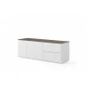 TemaHome Join 160L2 Wood Top With Sub-Base in Walnut & Pure White - Angled - TemaHome Join 160L2 Wood Top With Sub-Base in Walnut & Pure White - Angled
