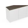 TemaHome Join 180H2 With Base  in Walnut & Pure White - Top Angled Edge View - TemaHome Join 180H2 With Base  in Walnut & Pure White - Top Angled Edge View