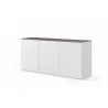 TemaHome Join 180H2 With Base  in Walnut & Pure White - Angled - TemaHome Join 180H2 With Base  in Walnut & Pure White - Angled