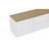 TemaHome Join 180L1 With Base  in Oak & Pure White - Top Angled View