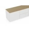 TemaHome Join 180L1 With Base  in Oak & Pure White - Top Angled View - TemaHome Join 180L1 With Base  in Oak & Pure White - Top Angled View