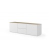 TemaHome Join 180L1 With Base  in Oak & Pure White - Angled