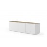TemaHome Join 180L2 With Base  in Oak & Pure White - Angled View