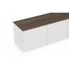 TemaHome Join 180L2 With Base in Walnut & Pure White - Top Edge Angled View - TemaHome Join 180L2 With Base in Walnut & Pure White - Top Edge Angled View
