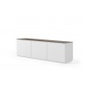 TemaHome Join 180L2 With Base in Walnut & Pure White - Angled