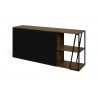 TemaHome Albi Sideboard in Walnut & Black - Shelf Angled