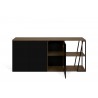 TemaHome Albi Sideboard in Walnut & Black - Cabinet Opened