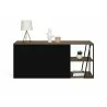 TemaHome Albi Sideboard in Walnut & Black - Front with Contents - TemaHome Albi Sideboard in Walnut & Black - Front with Contents