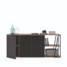 TemaHome Albi Sideboard in Walnut & Black - Front with Opened Cabinet