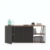TemaHome Albi Sideboard in Walnut & Black - Front with Opened Cabinet - TemaHome Albi Sideboard in Walnut & Black - Front with Opened Cabinet