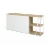 TemaHome Albi Sideboard in Light Oak & White - Back Angled View - TemaHome Albi Sideboard in Light Oak & White - Back Angled View