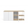 TemaHome Albi Sideboard in Light Oak & White - Front with Opened Cabinet