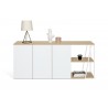 TemaHome Albi Sideboard in Light Oak & White - Front with Contents