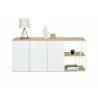 TemaHome Albi Sideboard in Light Oak & White - Front with Contents - TemaHome Albi Sideboard in Light Oak & White - Front with Contents