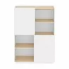 TemaHome Nina Cupboard in Light Oak & Pure White - Front - TemaHome Nina Cupboard in Light Oak & Pure White - Front