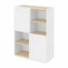 TemaHome Nina Cupboard in Light Oak & Pure White - Angled - TemaHome Nina Cupboard in Light Oak & Pure White - Angled
