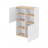 TemaHome Nina Cupboard in Light Oak & Pure White - Angled with Opened Cabinet