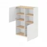 TemaHome Nina Cupboard in Light Oak & Pure White - Angled with Opened Cabinet - TemaHome Nina Cupboard in Light Oak & Pure White - Angled with Opened Cabinet