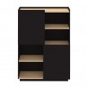 TemaHome Nina Cupboard in Light Oak & Pure Black - Front