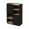 TemaHome Nina Cupboard in Light Oak & Pure Black - Angled - TemaHome Nina Cupboard in Light Oak & Pure Black - Angled