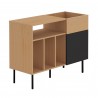 TemaHome Viny Sideboard in Oak & Pure Black - Angled