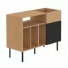 TemaHome Viny Sideboard in Oak & Pure Black - Angled - TemaHome Viny Sideboard in Oak & Pure Black - Angled