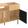 TemaHome Viny Sideboard in Oak & Pure Black - Cabinet Opened