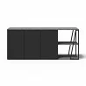 TemaHome Albi Sideboard in Concrete Look & Black - Front - TemaHome Albi Sideboard in Concrete Look & Black - Front