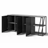 TemaHome Albi Sideboard in Concrete Look & Black - Angled and Cabinet Opened - TemaHome Albi Sideboard in Concrete Look & Black - Angled and Cabinet Opened