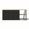 TemaHome Albi Sideboard in Light Oak & Black - Front - TemaHome Albi Sideboard in Light Oak & Black - Front