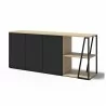 TemaHome Albi Sideboard in Light Oak & Black - Shelf Angled View - TemaHome Albi Sideboard in Light Oak & Black - Shelf Angled View