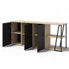 TemaHome Albi Sideboard in Light Oak & Black - Cabinet Opened