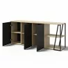 TemaHome Albi Sideboard in Light Oak & Black - Cabinet Opened - TemaHome Albi Sideboard in Light Oak & Black - Cabinet Opened