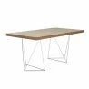 TemaHome Multi 63'' Table Top With Trestles in Walnut & Chrome - Angled - TemaHome Multi 63'' Table Top With Trestles in Walnut & Chrome - Angled