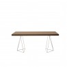 TemaHome Multi 63'' Table Top With Trestles in Walnut & Chrome - Front