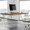 TemaHome Multi 63'' Table Top With Trestles in Walnut & Chrome - Lifestyle 3