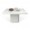 TemaHome Dusk 51" Dining Table in High Gloss White - Front with Contents