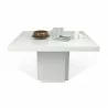 TemaHome Dusk 51" Dining Table in High Gloss White - Front with Contents - TemaHome Dusk 51" Dining Table in High Gloss White - Front with Contents