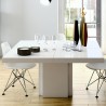 TemaHome Dusk 59" Dining Table in High Gloss White - Front Lifestyle
