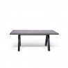 TemaHome Apex Dining Table in Concrete Look & Black - Front View