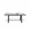 TemaHome Apex Dining Table in Concrete Look & Black - Front with Content