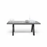 TemaHome Apex Dining Table in Concrete Look & Black - Front with Content - TemaHome Apex Dining Table in Concrete Look & Black - Front with Content