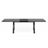 TemaHome Apex Extending Dining Table in Concrete Look & Black - Front and Extended