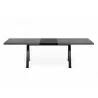 TemaHome Apex Extending Dining Table in Concrete Look & Black - Front and Extended - TemaHome Apex Extending Dining Table in Concrete Look & Black - Front and Extended