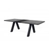 TemaHome Apex Extending Dining Table in Concrete Look & Black - Angled and Extended