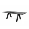 TemaHome Apex Extending Dining Table in Concrete Look & Black - Angled and Extended - TemaHome Apex Extending Dining Table in Concrete Look & Black - Angled and Extended