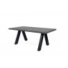 TemaHome Apex Extending Dining Table in Concrete Look & Black - Angled Unextended